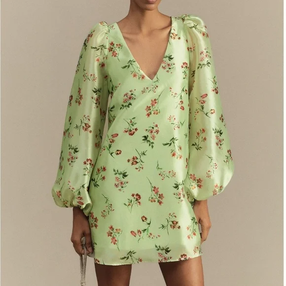 Bhldn Dresses | Anthropologie Green Floral Dress | Color: Green | Size: S | Adriennedans's Closet Bhldn Dresses | Anthropologie Green Floral Dress | Color: Green | Size: S | Adriennedans's Closet